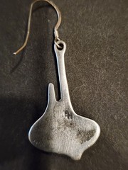 Eivind Hillestad Norway Pewter Ginkgo Leaf Dangle Earrings Signed EH Modernist