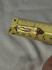 VTG Signed Arthur Pepper MODE ART Bar Brooch – Estate 1.5″ Gold tone