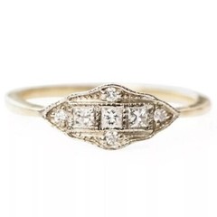 Art Deco Princess Lab Created Diamond 14K White Gold FN Three-Stone Wedding Ring