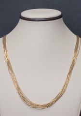Vintage Multi-Strand Gold Tone Multi Strand Necklace 9.6g Layered 20″ Chain 57