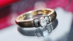 14k multi tone gold ring 0.11ct diamond solitaire engagement 1920’s 4.15g sz5.25