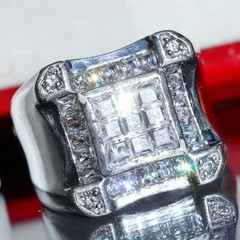925 sterling silver size 11.25 ring 3.50ct cubic zirconia invisible set 17.90gr