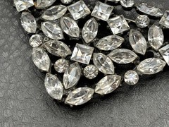 Vintage Art Deco Era Fabulous Old Clear Rhinestone Paste Brooch Pin Pendant