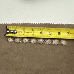 Vintage Filigree Silver Tone Flower Floral 6.5” Bracelet Jewelry
