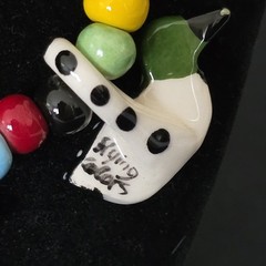 VTG Flying Colors 3 Duck Colorful Ceramic Bead Necklace Bold Statement
