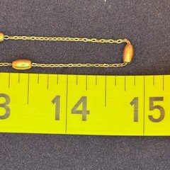 Napier Gold Tone Station Necklace Beaded Chain Minimalist 14–15 Inch