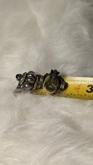 Vintage Fashion Earrings Silver and Gold Tone Onyx Type Stone Clip On 1″ 1.1 Oz