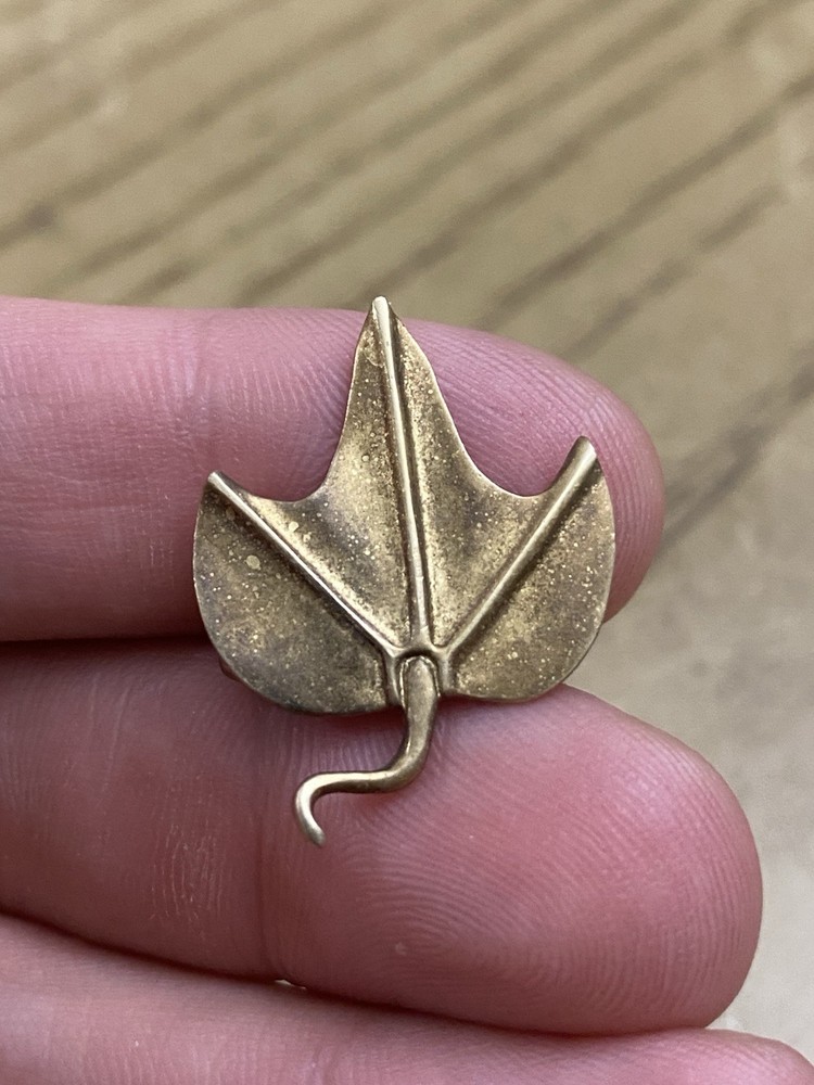 Vintage Sterling Silver 925 Designer Signed MMA Leaf Brooch Pin