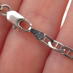925 Sterling Silver Vintage Italy Anchor Mariner Chain Necklace 18″
