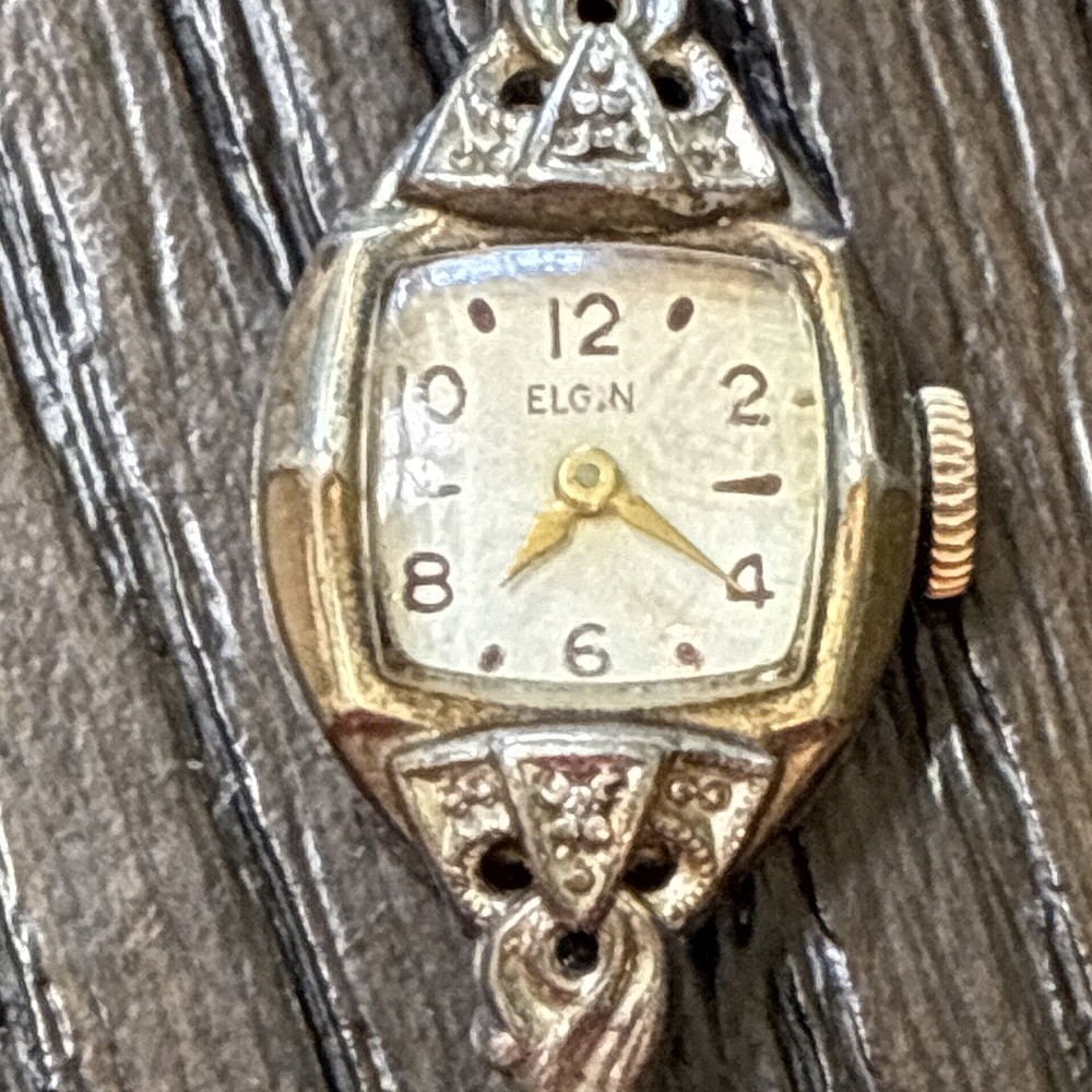 Ladies Elgin Wrist Watch windup non- working watch 10k gold filled band