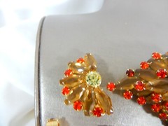 JULIANA D&E BOOK SET GRAND PARURE COFFIN RHINESTONES GOLD RED 5 PIECE SET