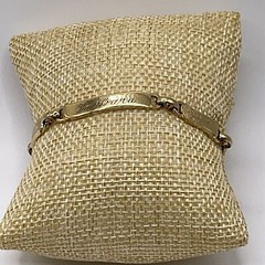 Vintage LaMode Karatclad Gold Tone Engraved Link Bracelet Barbara 1975 Good