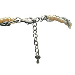 Twisted Multistrand Faux Pearl & Glass Bead Necklace With Metal Chain & Clasp