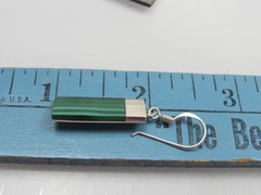 Vintage BOMA Sterling Silver Earrings Malachite Onyx Mother of Pearl Dangle 925