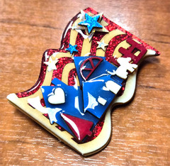 House Pins by Lucinda USA Patriotic 4th of July American Flag Pin / Brooch