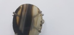 Vintage Handmade Big Oval Cut Smoke Quartz Color Gemstone Silver Tone Bracelet
