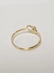 Art Deco Style Heart Cut Lab Created Diamond 14k Yellow Gold FN Engagement Ring
