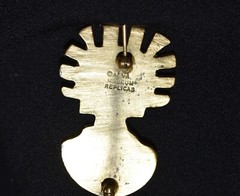 Metropolitan Museum of Art Brooch Pin Aztec Warrior Mask Tolima Face Gold Tone