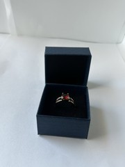 Vintage Red Cubic Zirconia Ring Gold Plated Womens Size 7