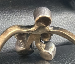 Antique 5 Rose Cut Diamond Ring 10ct Gold Old Family Stone Handmade 1880-1920