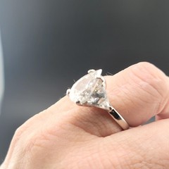 Vtg Sz 5 Ring Teardrop w/ Triangles Cubic Zirconia 18KGE Fashion Jewelry STS#6
