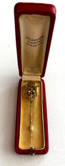 Antique Rare Tsar Solid Gold 14k Diamonds Tsar Ferdinand I Pin Brooch Boxed