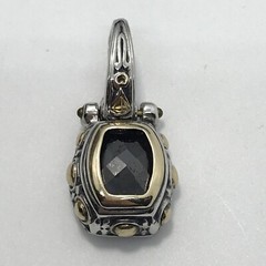 Vintage Renaissance Revival 2-Tone Black Onyx Cubic Zirconia Pendant