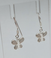 VTG 925 MOP Butterfly Earrings 1in Drop Sterling Silver Mother of Pearl Inlay