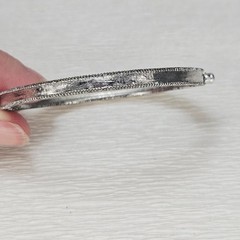 JOMAZ Rhinestone Vintage Hinged Clamper Bracelet Silver No Stones Missing Rare