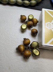 Vintage metal and Wood / Bead Necklace Lot Nice clasp Costume Jewelry