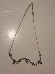 Vintage Flower 18k White Gold Plated Necklace Flowers Link