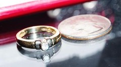 14k multi tone gold ring 0.11ct diamond solitaire engagement 1920’s 4.15g sz5.25