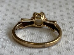 Antique 10K Yellow Gold Ring 1.89g Fine Jewelry Size 5.75 Band White Round Stone