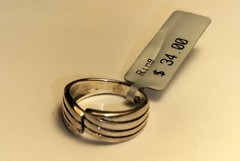 New Massive Shiny Silver Statement Ring, Celtic Wave Theme Size P (17.75 mm) 4g
