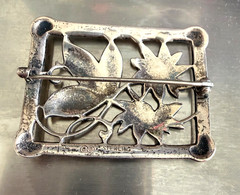 Vintage BB Sterling Silver Sculpted Floral Brooch Pin Binder Brothers 12 Grams
