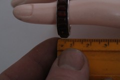 Vintage Sterling Silver Unisex Adult Garnet Ring, Signed: ST, S: 10.5
