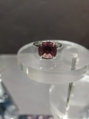 Adjustable size Ring vtg 1974 Sarah Coventry Amethyst rhinestone “deep purple”
