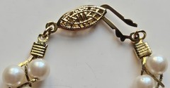 Vintage Avon Faux Pearl and Gold-tone Woven Necklace