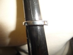 SILVER TONE BAND w FAUX DIAMONDS RHINESTONE Sz 5 1/4 #23/8A