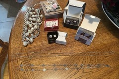 Vintage 8 Piece Avon Lot Earrings Pin Necklaces Faux Pearls Some New In Box