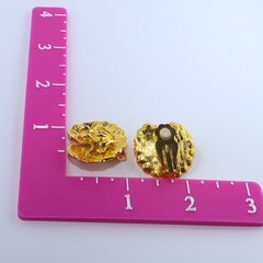 Vtg Maple Leaf Frog Leaves Goldtone Jewelry Amphibian Brooch & Earrings Set