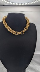 Vintage Erwin Pearl Chunky Gold Tone Statement Necklace – 116 Grams