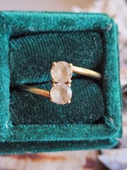 Vintage Antique Gold White Beryl ? Goshenite? Toi Moi Anniversary Gold Ring