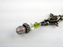 Vintage Sterling Silver Red Garnet and Beaded Pendant Necklace 925 7.8g 15.5 In