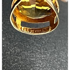Imperial Gold Vintage 14K Gold Mexico Citrine Pear Teardrop Pendant (1.84g)