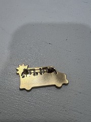 Vintage Gold Enamel School Bus Brooch Pin 4.5cm.