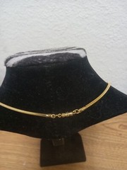 Necklace Costume Gold Tone Square Snake Chain Screw Clasp Made In Hong Kong
