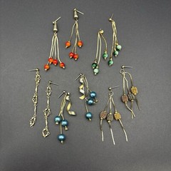 Vintage to Now Dangle Drop Earrings Lot of 5 Gold Tone Pierced Ear Post Back