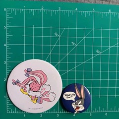 90s Vintage Looney Tunes Bunny Pinback Button Pins 1995 Babs & Bugs Cartoon