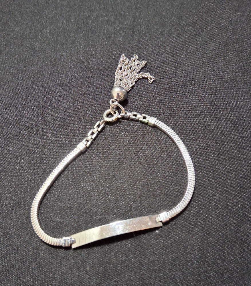 Vintage 1950s ELCO Sterling ID Bracelet With Tassel, Never Engraved